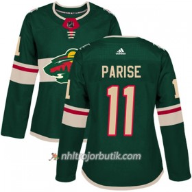 Dame Ishockey Minnesota Wild Tröja Zach Parise 11 Adidas 2017-2018 Grön Authentic